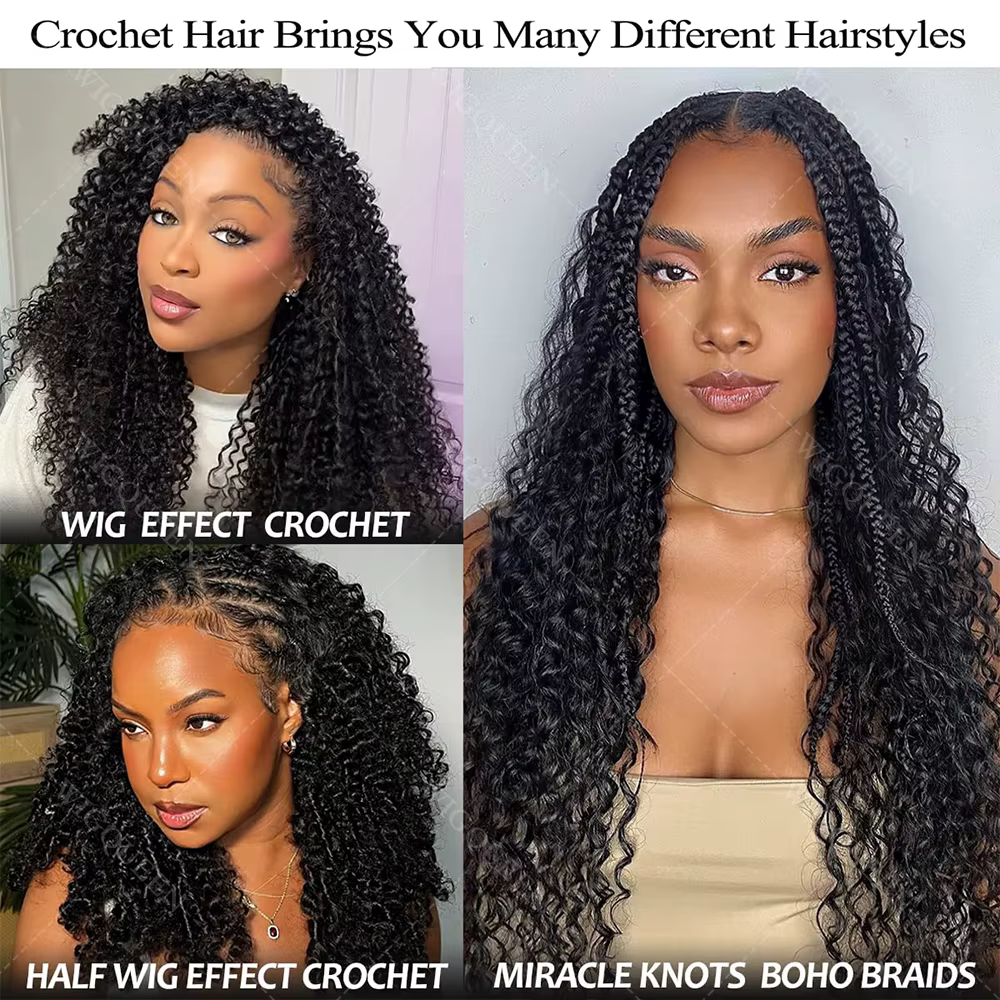 Miracle Knots Afro Kinky Curly Crochet Human Hair Small Spirals Curly Human Crochet Hair For Braid R