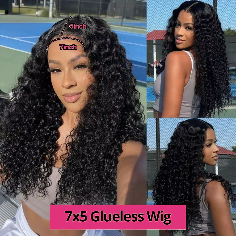 Perruque sans colle 7x5 Wear Go, 30-34 pouces, perruque frontale Deep Wave 13x6 sans colle HD, perru