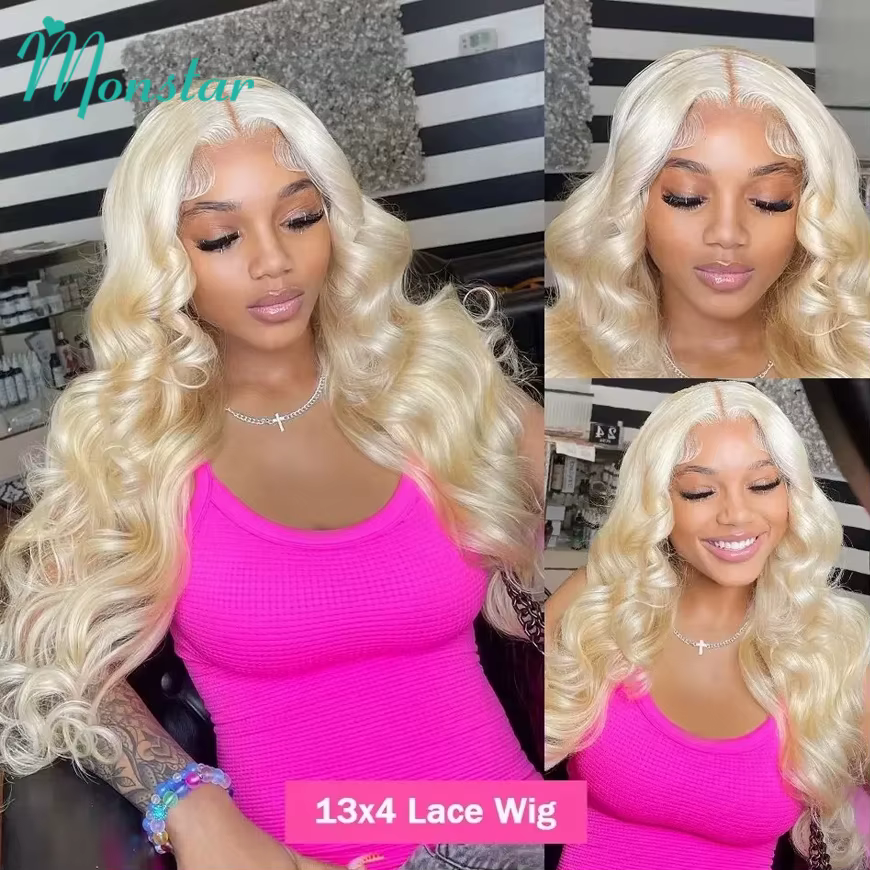 Perruque Lace Front Wig Body Wave naturelle, cheveux humains, couleur blond miel, 13x4, 13x6, 613 HD