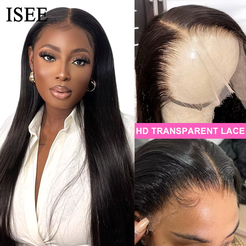 Straight 13X6 Lace Frontal Wig180% Density Malaysian Straight Lace Front Human Hair Wigs For Women I