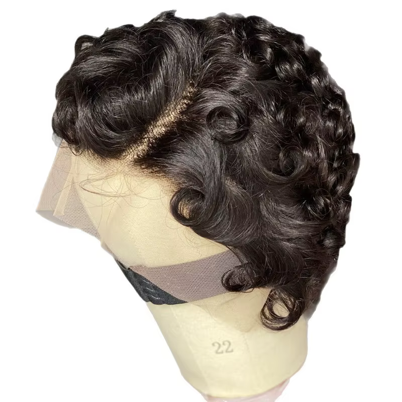 Perruque Lace Front 13x4 de Haute Qualité, Bouclée, Couleur Naturelle # Perruque en cheveux humains 