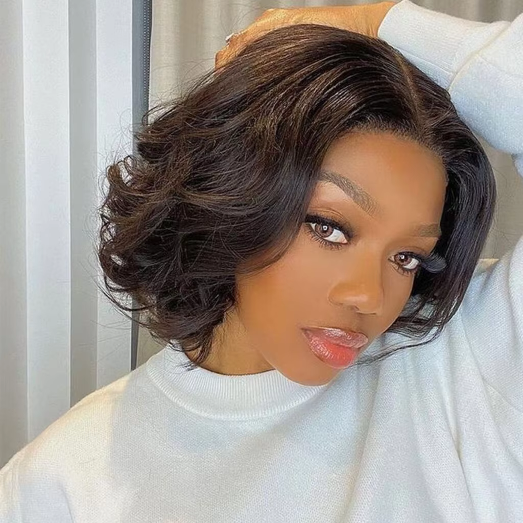 Perruque Lace Front Wig Body Wave Brésilienne Naturelle, Cheveux Humains, 4x4, 13x4, Pre-Plucked, po