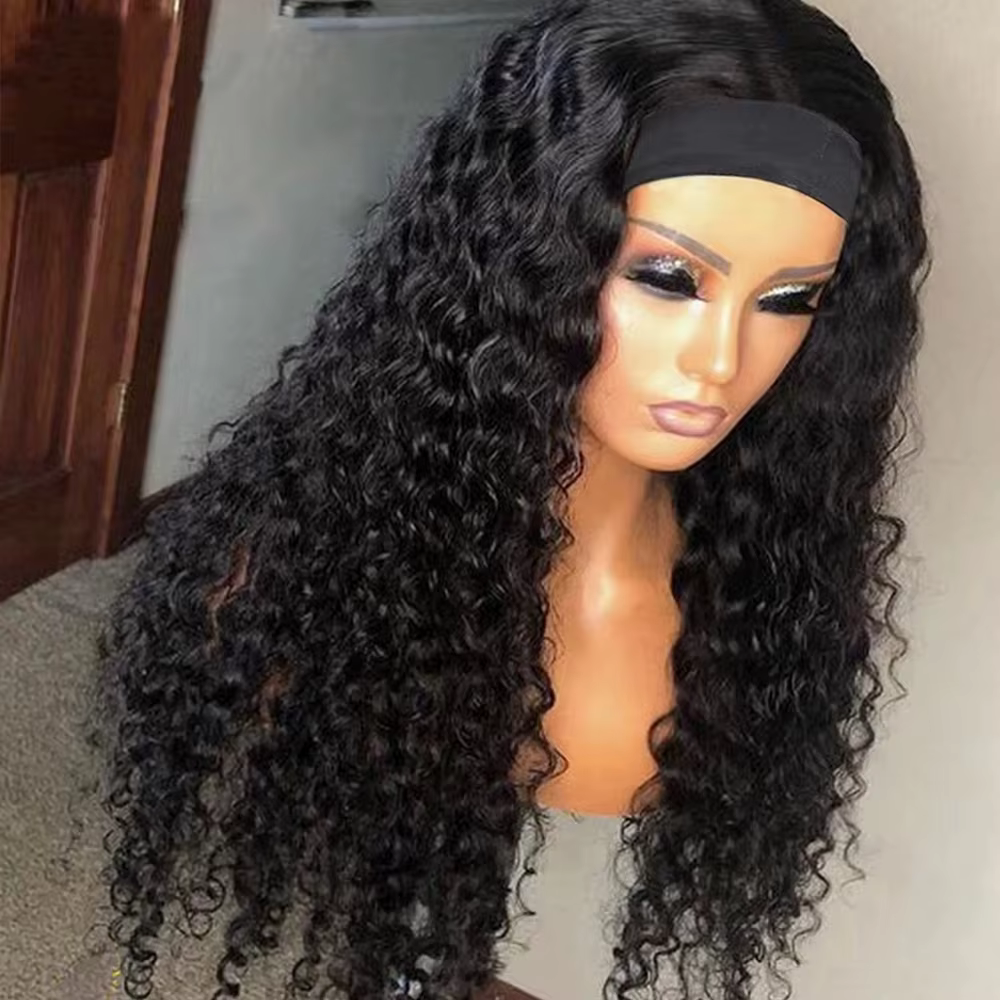 Perruques bandeau en cheveux humains, 28, 30, 32 pouces, ondulées effet eau, vraies perruques bouclé