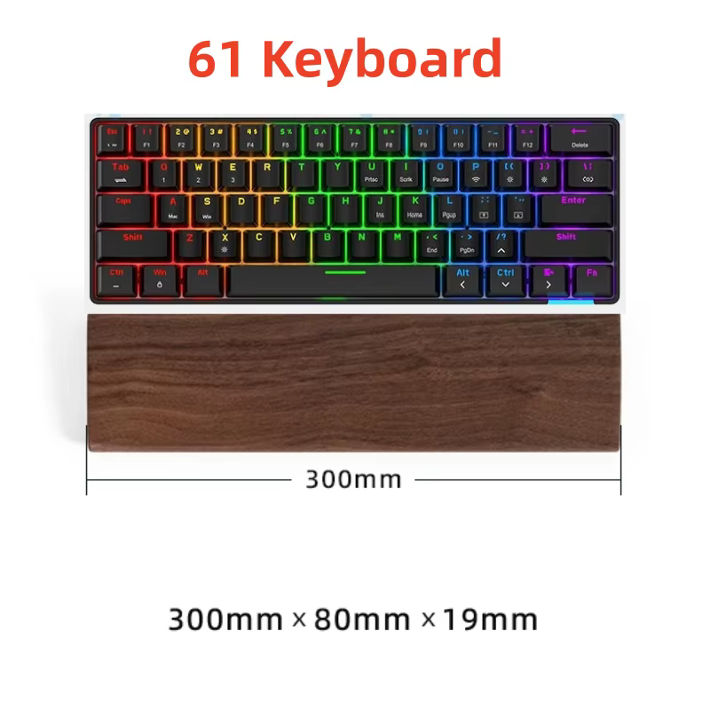 Support de clavier QSWRITE en noyer massif pour la protection des poignets, conçu ergonomiquement po