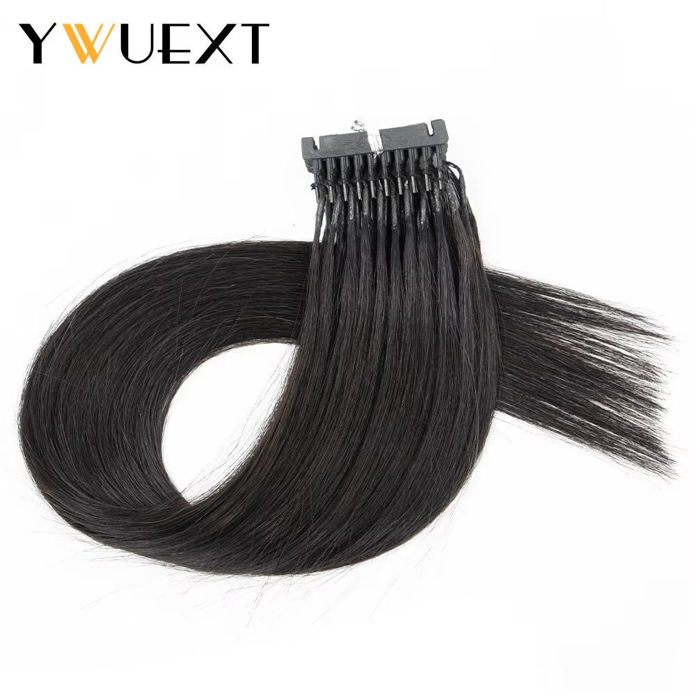 Extensions de Cheveux Naturels Vierges Remy, 1B #02 #04 #60 #40-60cm, 6D-1 Génération, 10 Pièces/Ens