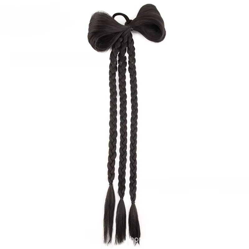Extensions de Cheveux Raides et Ronds pour Femme, Postiches Synthétiques Longs, Queue de Cheval Tres