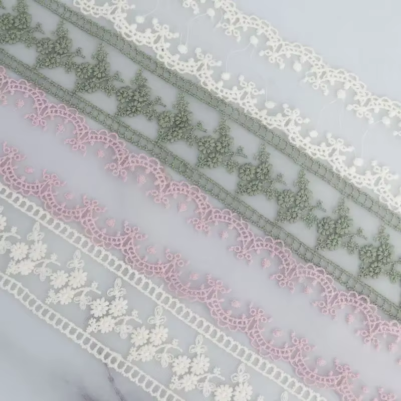 Ruban en dentelle Jacquard brodé creux, accessoires pour cheveux avec nœud, emballage de fleurs, cha