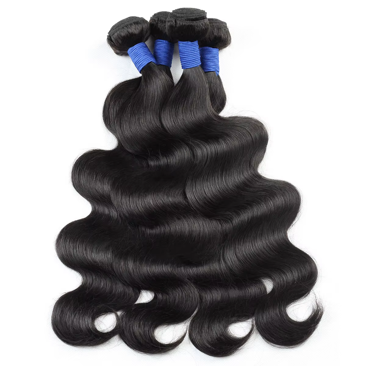 Extensions de cheveux humains brésiliens Remy non traités, ondulés, double épaisseur, 3 ou 4 paquets