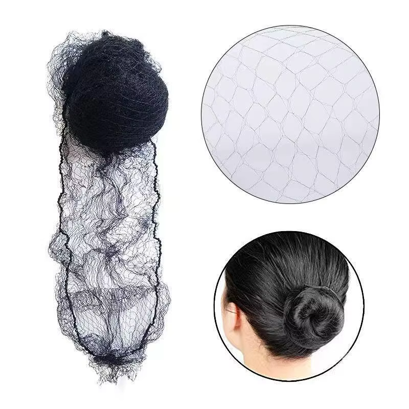 10/20/30 pièces filet à cheveux en Nylon Durable pour chignon outil de coiffure filet à cheveux noir