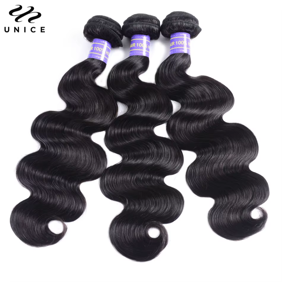 Mèches Body Wave 3/4 naturelles-UNice Hair, tissage rapide, extension de cheveux à coudre, Grade 8A,