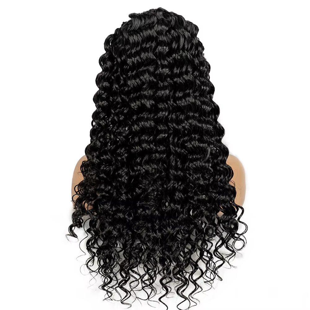 Perruques tressées Cornrow 26 pouces 13x6 dentelle transparente frontale vague profonde perruques de