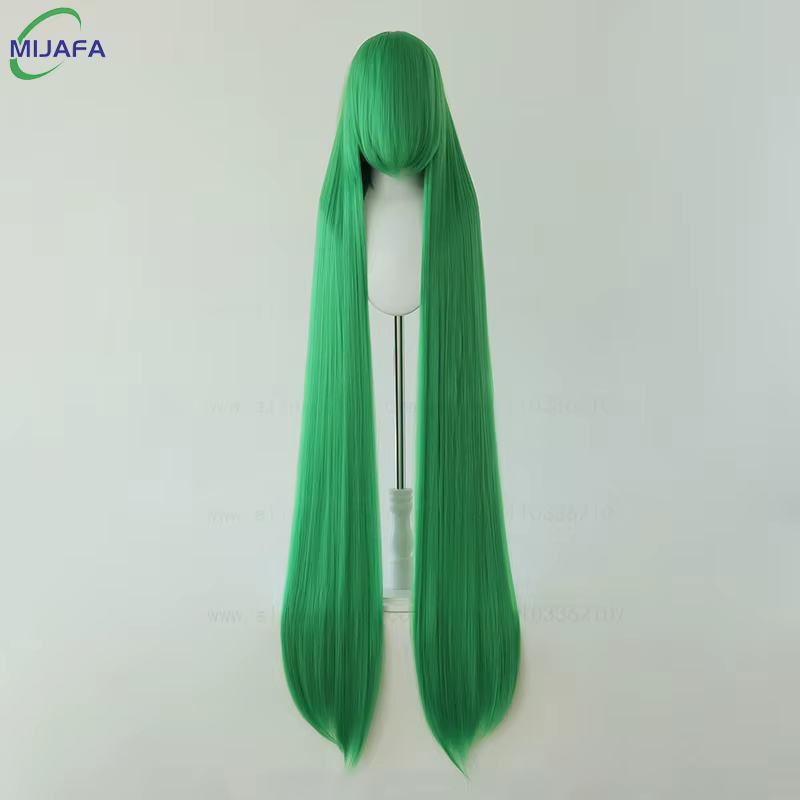 700g haute qualité 59 "150 cm longue perruque de Cosplay droite avec Bang blond brun rouge vert bleu