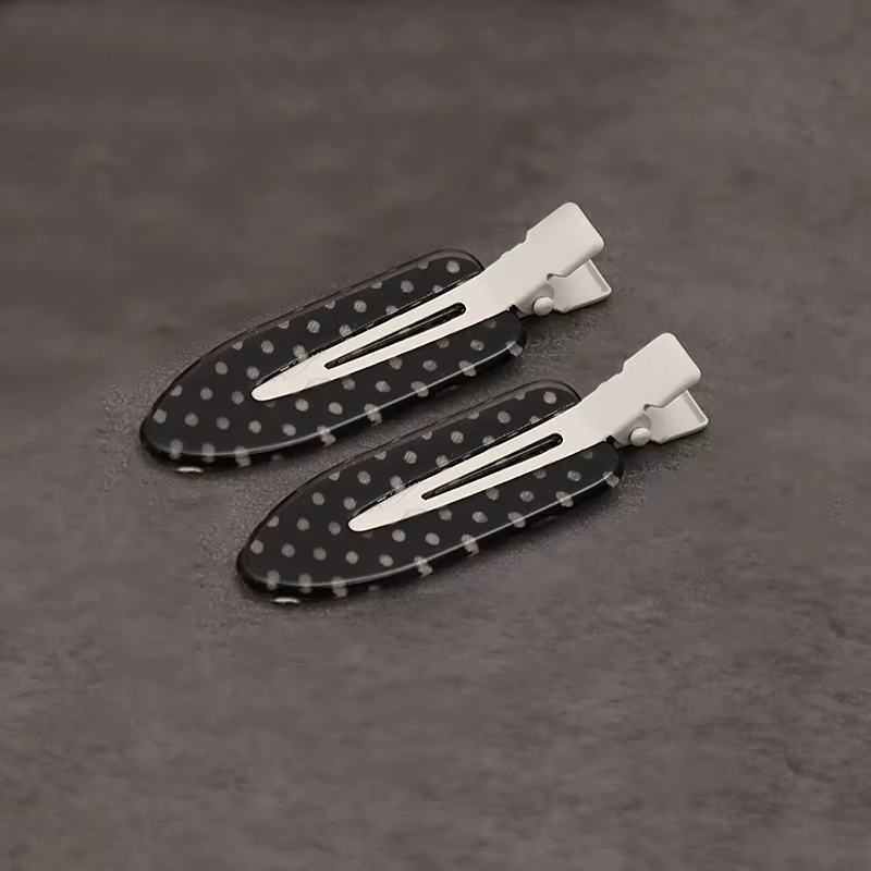 Pinces à cheveux en acrylique à pois noirs et blancs, minimalistes, maintien sûr, adaptées à un usag