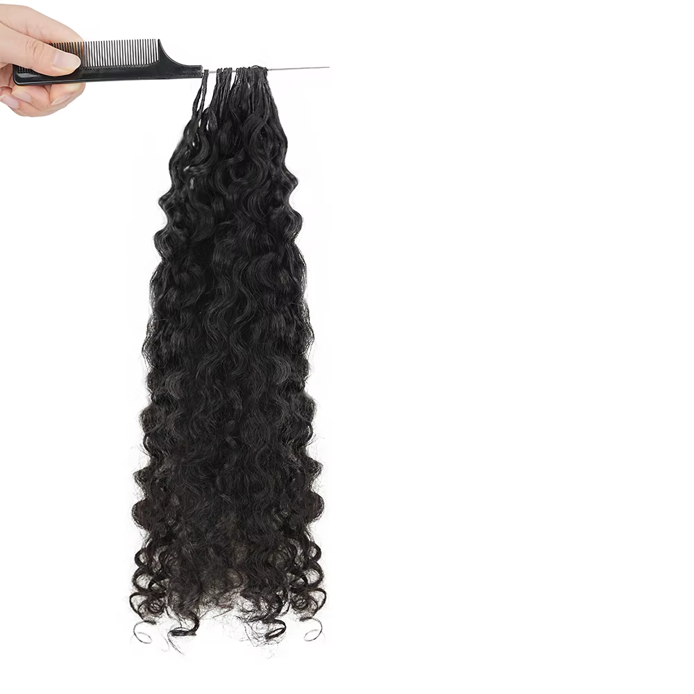 Lot de 5 tresses au crochet bouclées birmanes sans nœuds, pré-séparées, effet plume, légères, réutil