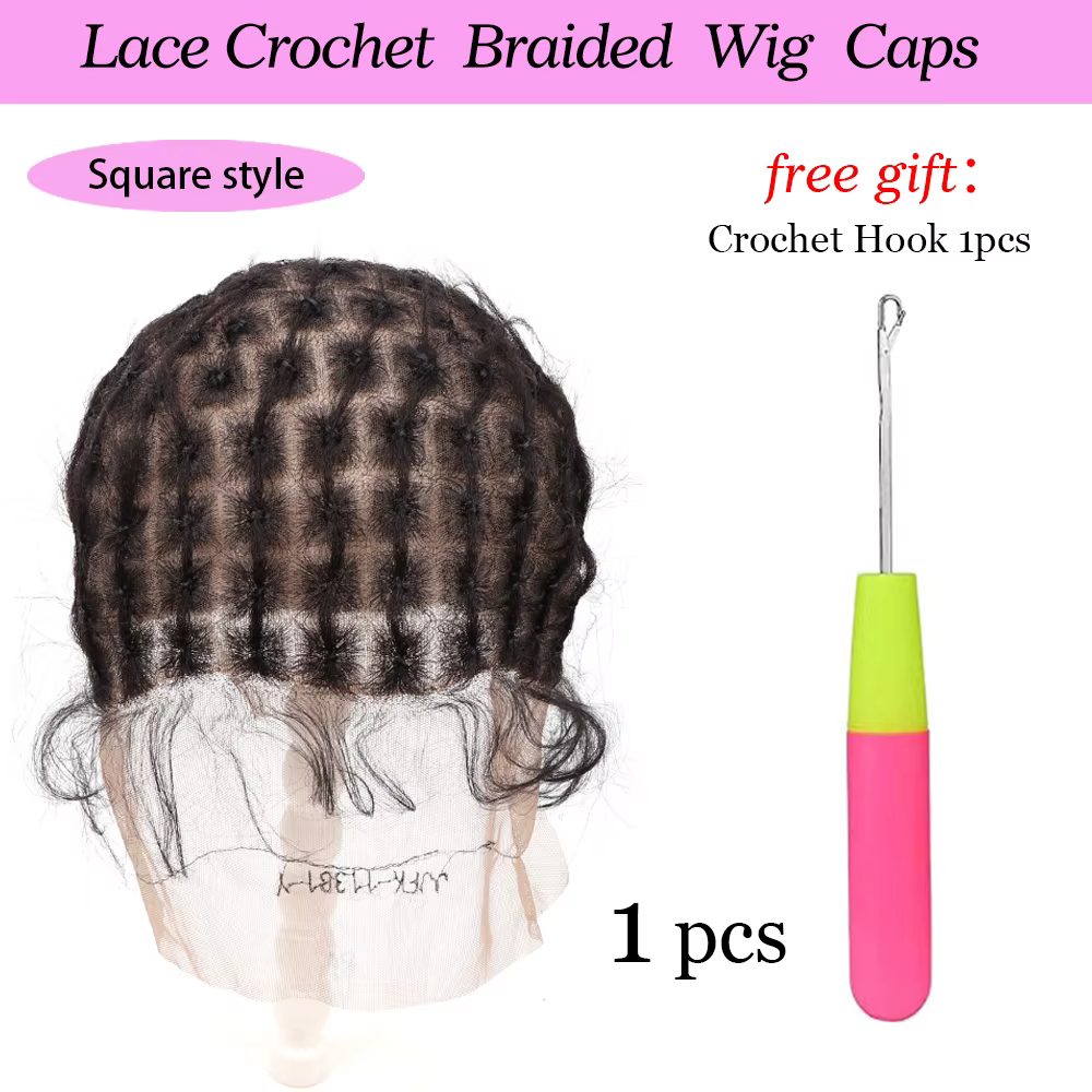 Bonnet de perruque Full Lace ventilé pour tressage au Crochet, bonnet de perruque tressé noir pour l