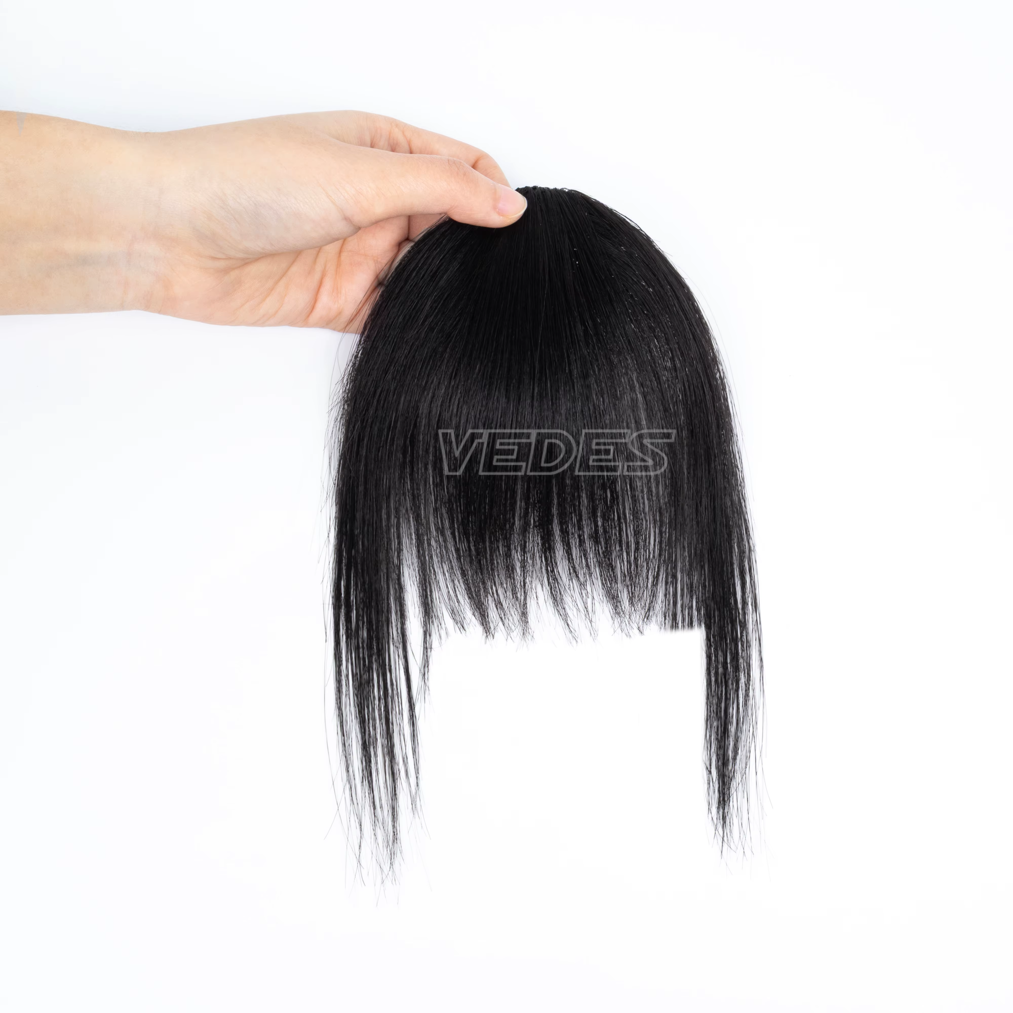 VADES Franges à clipser en cheveux naturels, effet effilé, extensions capillaires à clipser, franges