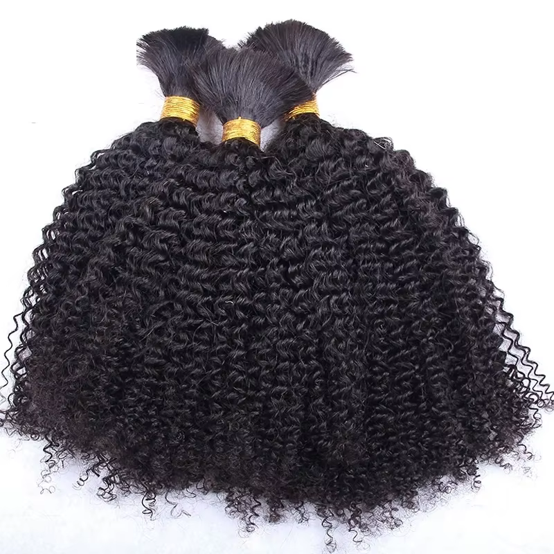 Extensions Afro Kinky en vrac, cheveux humains indiens bruts 100% naturels, non traités, vierges, po