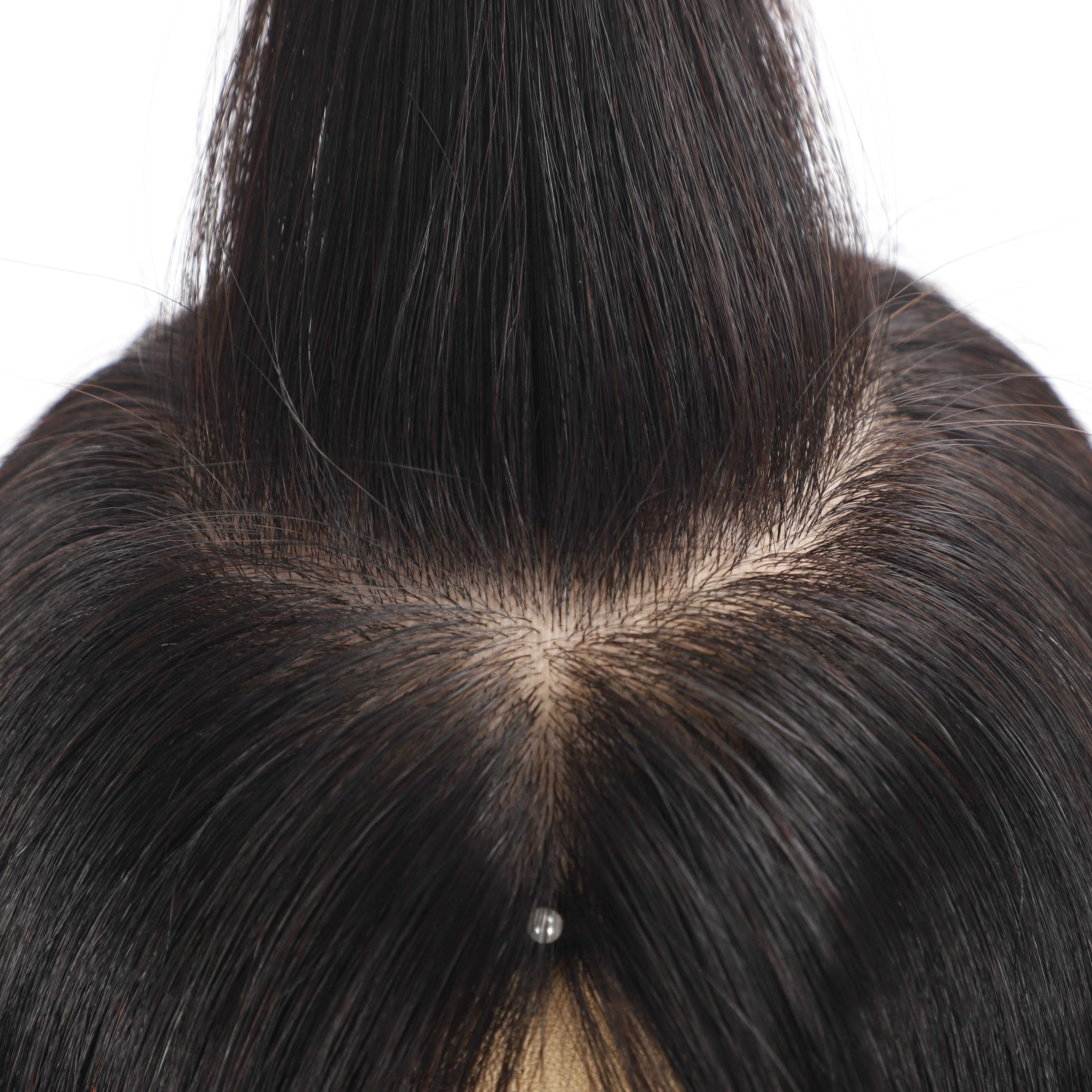Topper pour femme en cheveux humains vierges européens, base en soie 6x6 pouces, toupet prêt-à-porte