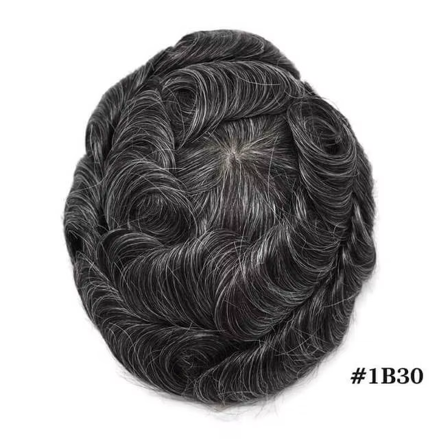 Perruque de Prothèse Capillaire Indienne pour Homme, Toupet, Peau Fine, Cheveux Humains, Vloop, PU, 