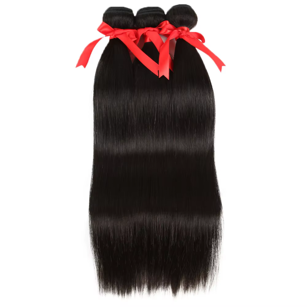 Mèches Brésiliennes Naturelles Remy Lisses Rose, Rouge, Orange, Extensions de Cheveux pour Femme