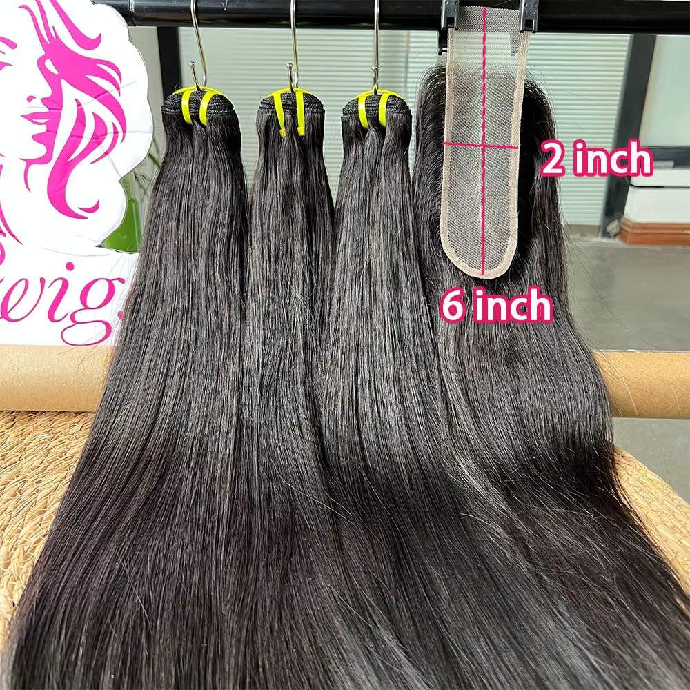 Extensions de cheveux humains vierges vietnamiens 100% naturels, lisses comme des baguettes, avec cl