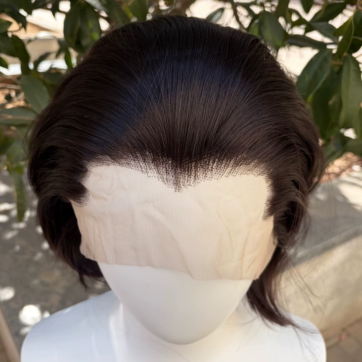Perruques synthétiques Lace Front courtes coupe bob brun foncé pour femmes, perruque Lace 13x4 lisse