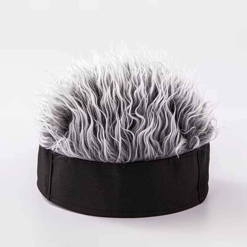 Perruque chapeau court pour hommes, visière synthétique pour hommes Chapeaux de soleil à pointes,