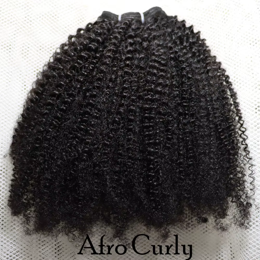 IXTUYLLY Tissage de cheveux humains 4C Afro Kinky Curly, extensions de cheveux vierges brésiliens, m