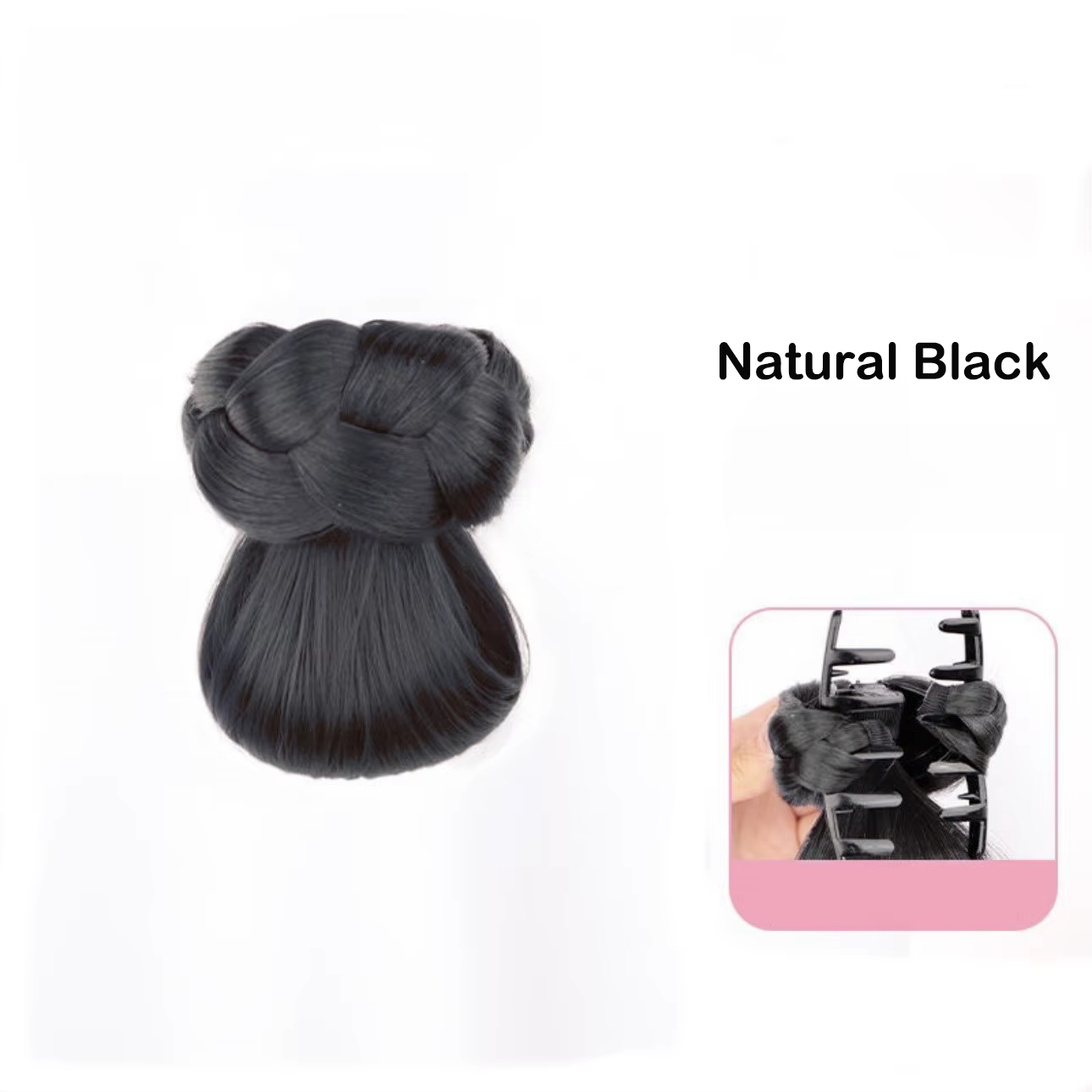 Chignon synthétique avec pince à cheveux, accessoire pour chignon bas, postiche pour femme
