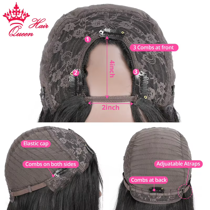 Queen Hair U Part Wig Human Hair Body Wave/Straight Glueless 100% Human Hair Wigs Invisible Hair Lin