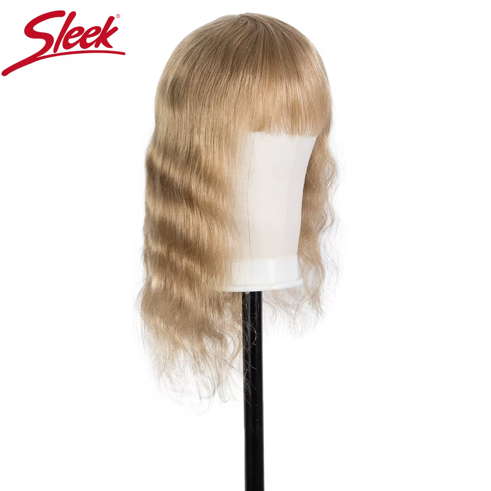 Perruque Bob naturelle brésilienne, cheveux humains Remy, coupe courte, avec frange, pour femmes