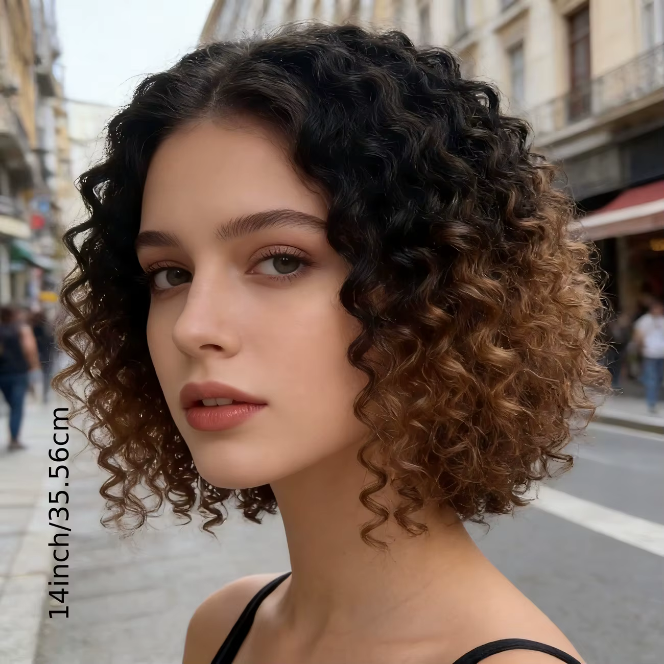 Perruques synthétiques courtes bouclées pour femmes - Style, boucles fines, fausse dentelle frontale