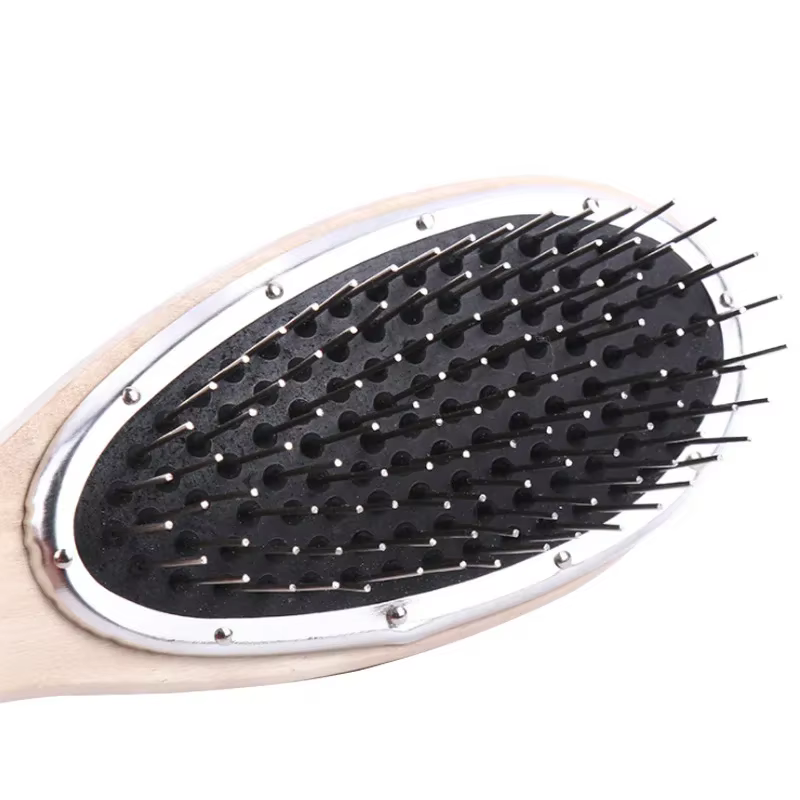Brosse à cheveux pour perruques, peigne en acier anti-dérapant pour extensions de cheveux enchevêtré
