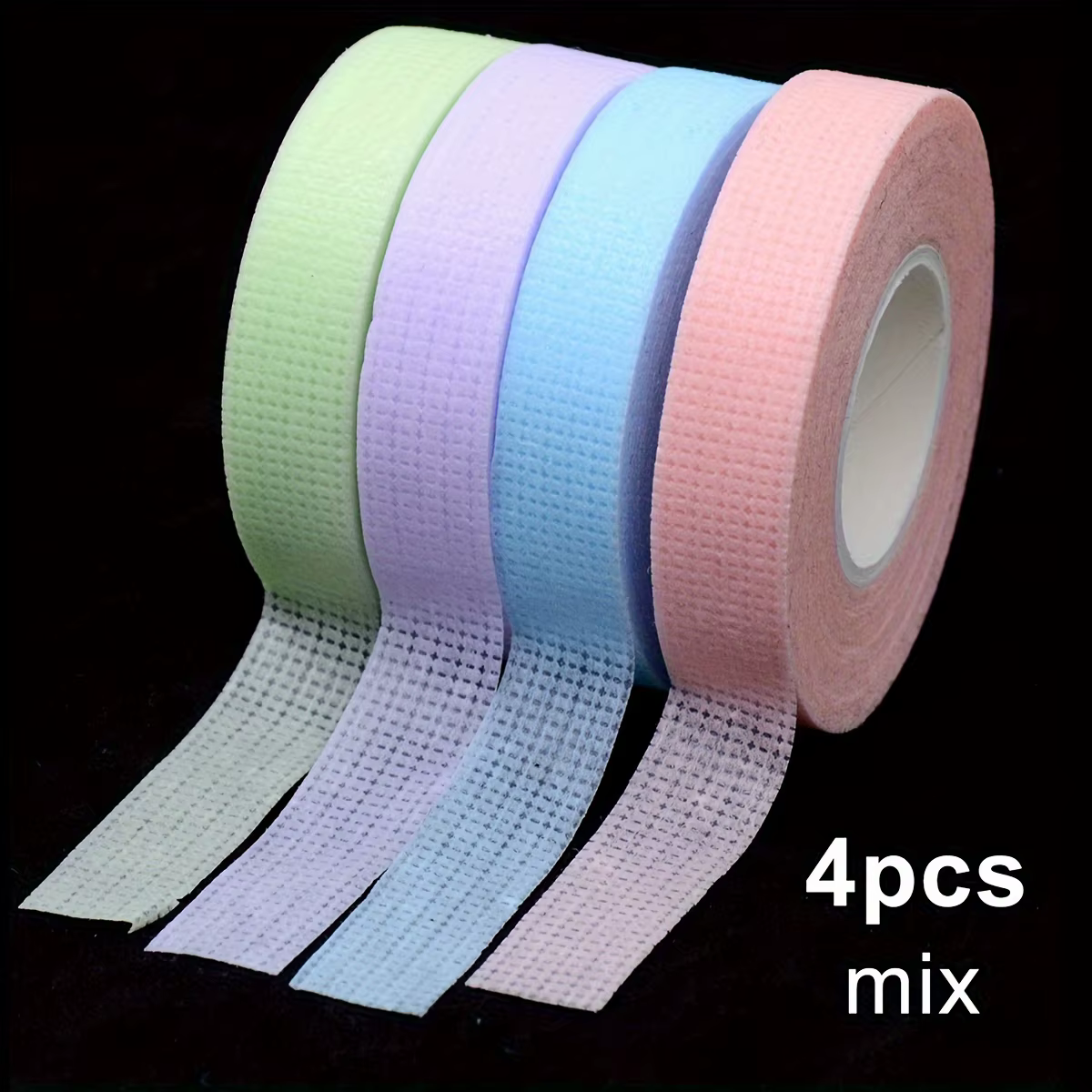 4 rouleaux de ruban adhésif respirant pour extensions de cils, riches en couleurs, ruban adhésif pro