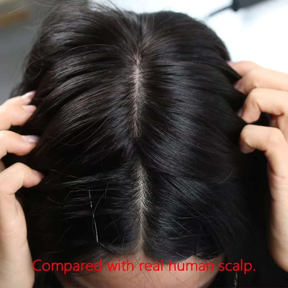 Topper pour femme en cheveux humains vierges européens, base en soie 6x6 pouces, toupet prêt-à-porte