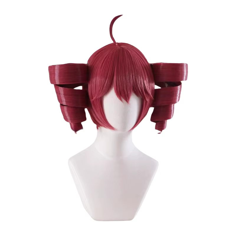 Perruque de Cosplay Anime Kasane Teto pour femmes, perruque queue de cheval rouge mignonne, cheveux 