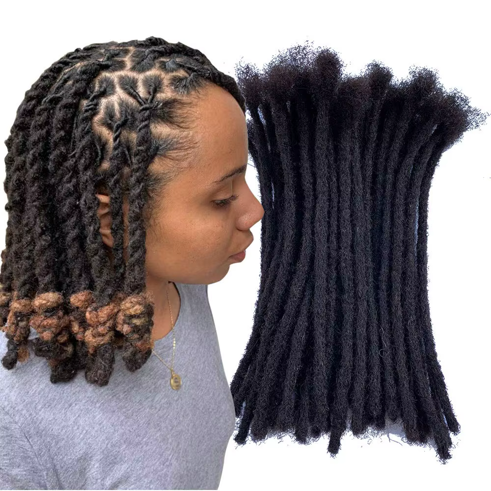 Extensions de cheveux humains Dreadlock, 0.2, 0.4, 0.6, 0.8cm d'épaisseur, Extensions Loc entièremen
