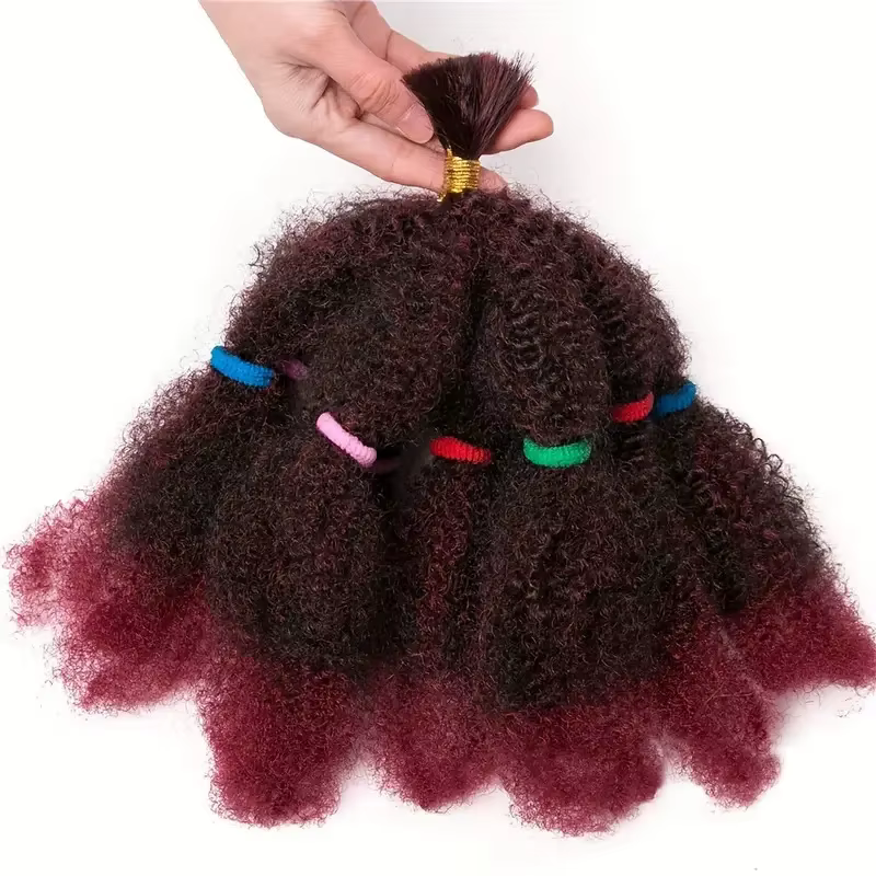 Afro crépus torsion tressage cheveux 12 pouces pré plumé Afro crépus cheveux synthétiques en vrac Ex