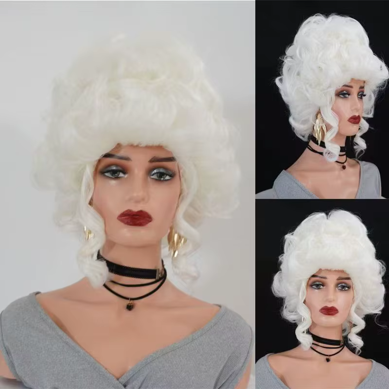 Perruque Cosplay Marie Antoinette perruque synthétique courte bouclée Anime Coser fille mignonne fib