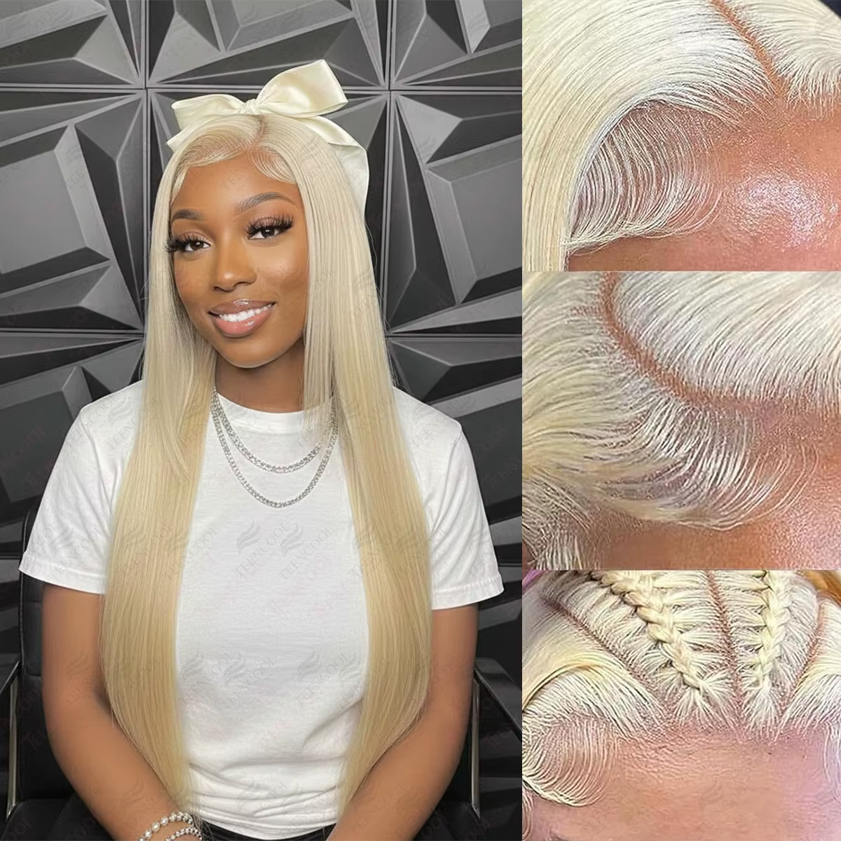 Perruque Lace Frontale HD Transparente 13x4 13x6 Blonde 613 Lisse 30 Pouces Densité 200 Cheveux Huma