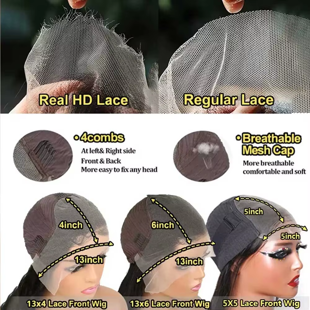 13x6 HD dentelle lâche vague profonde frontale perruques 42 pouces profonde bouclés dentelle avant p