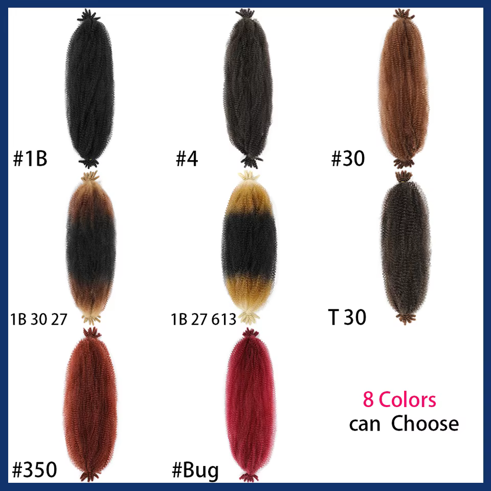 Bewill Cheveux Afro Twist Springy 12 16 24 pouces 1B 27 30 350 4 613 Bug Ombre Marley Twist Tresses 