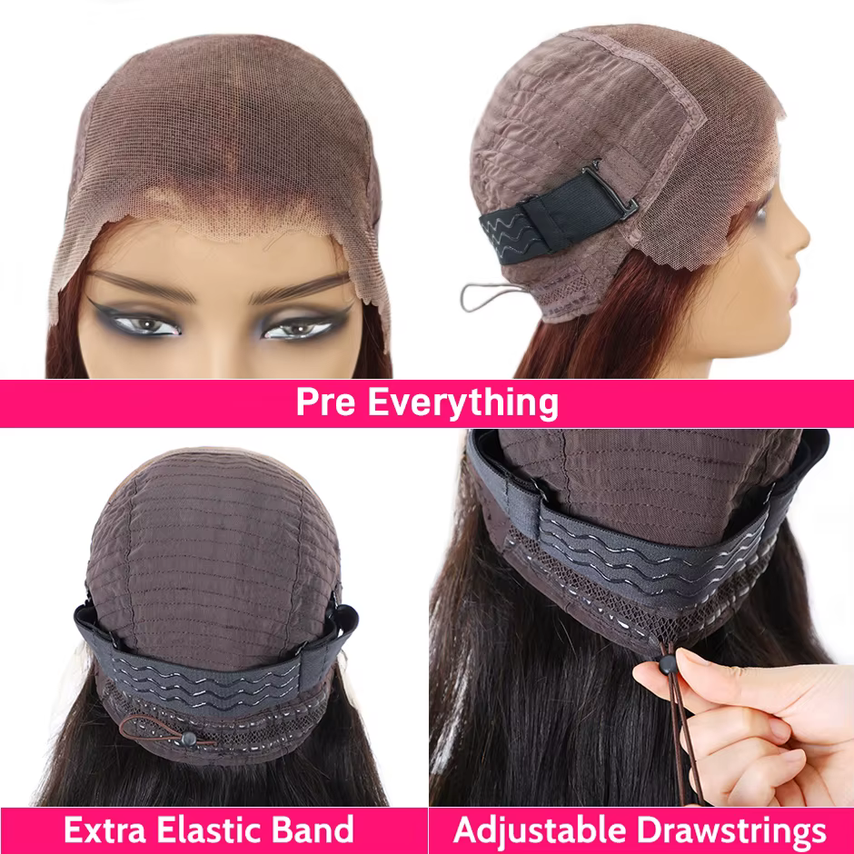 ISEE HAIR Wear Go13x6 HD droite pleine dentelle frontale pré-coupée pré plumé perruques Invisi dessi