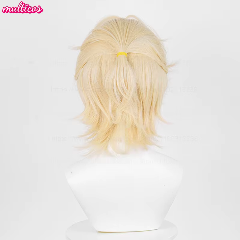 Perruque de Cosplay Luka courte Blonde de haute qualité, cheveux synthétiques résistants à la chaleu