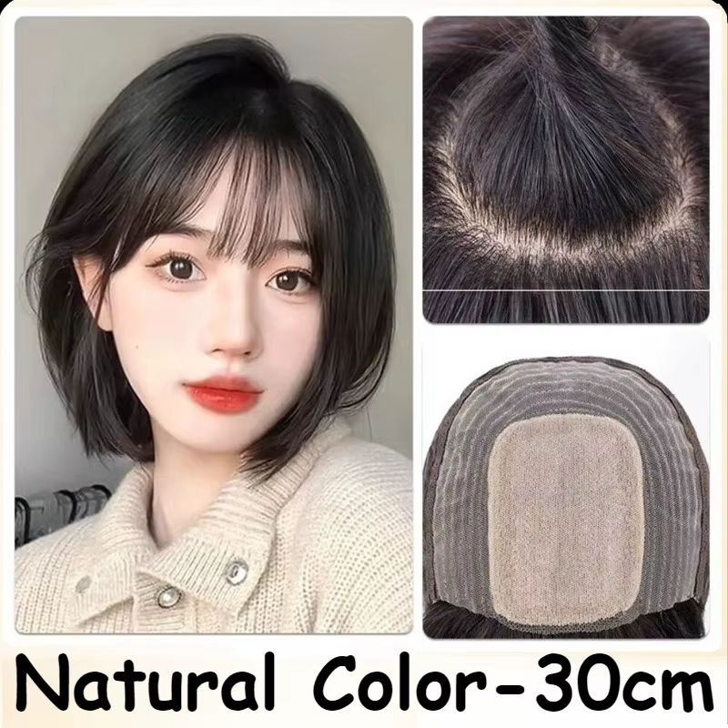 Perruque Bob 100% cheveux humains pour femmes, cheveux courts et lisses, 12/14/16 pouces, avec frang