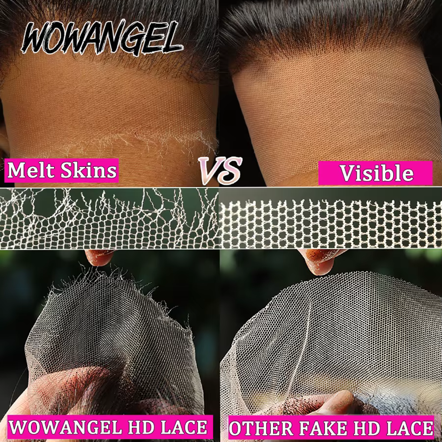Wow Angel 13x6 HD dentelle avant perruques court Bob droite dentelle frontale perruques de cheveux h