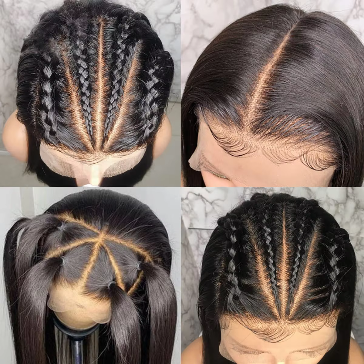 ISEE HAIR Wear Go13x6 HD droite pleine dentelle frontale pré-coupée pré plumé perruques Invisi dessi