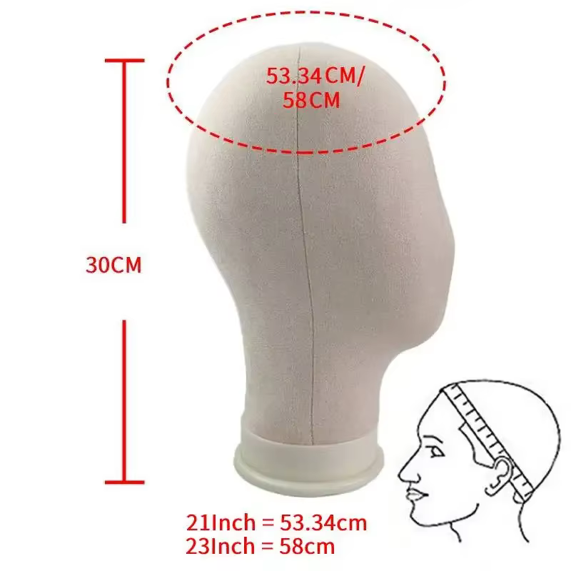 Nouvelle tête de bloc de toile 21/23 pouces tête de Mannequin pour la coiffure affichage fabrication