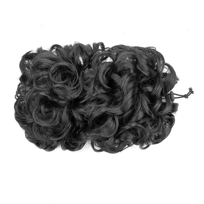 Chignon synthétique désordonné avec élastique et cordon de serrage, postiche volumineux pour mariage