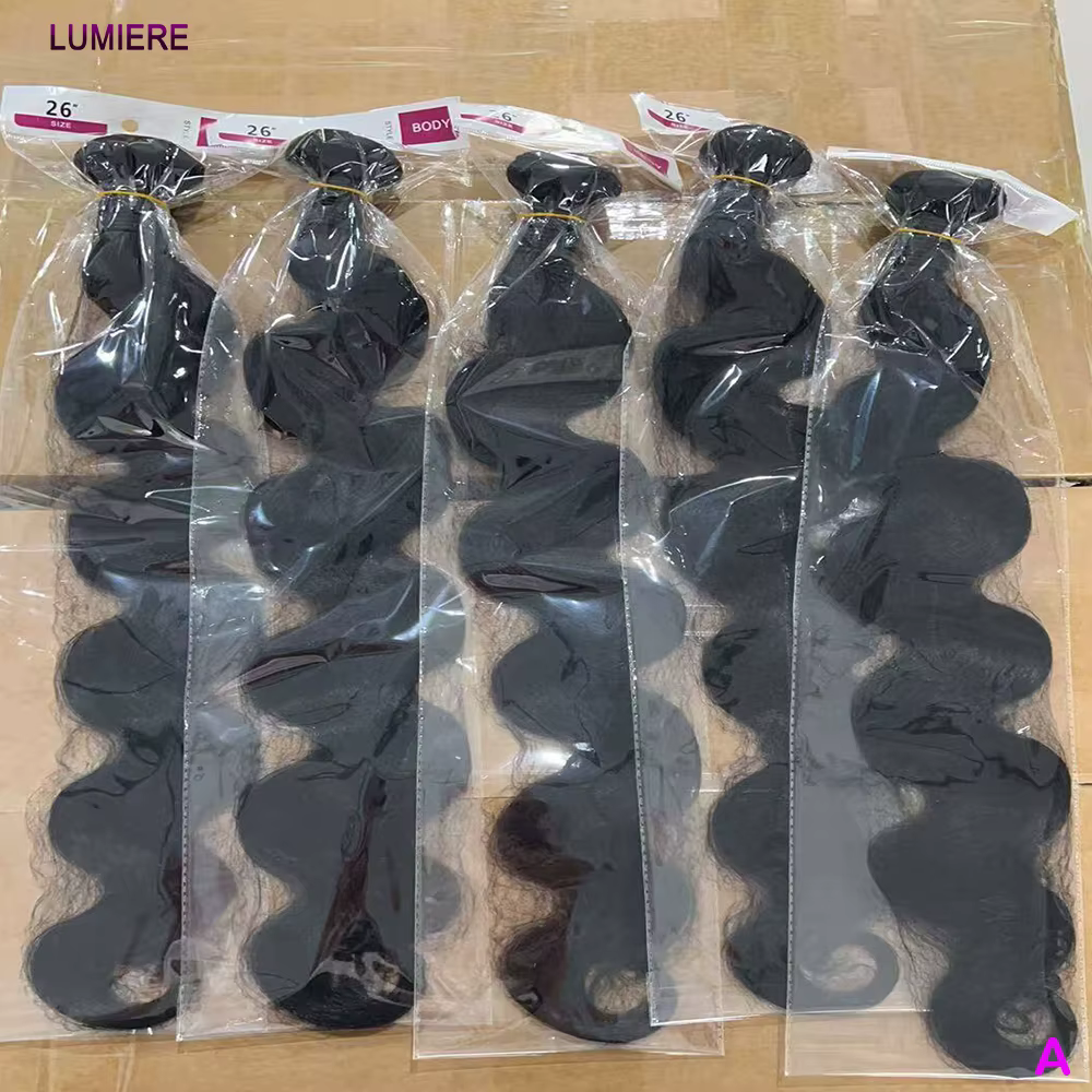 Vague de corps lâche vierge brute indienne gros cheveux humains 3/4 paquets affaire pour les femmes